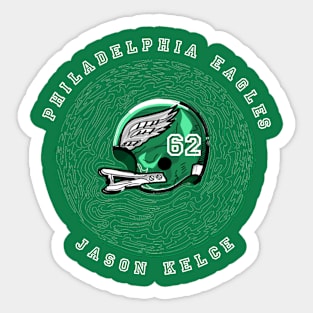 Jason Kelce Helmet 62 - Philadelphia eagles Sticker